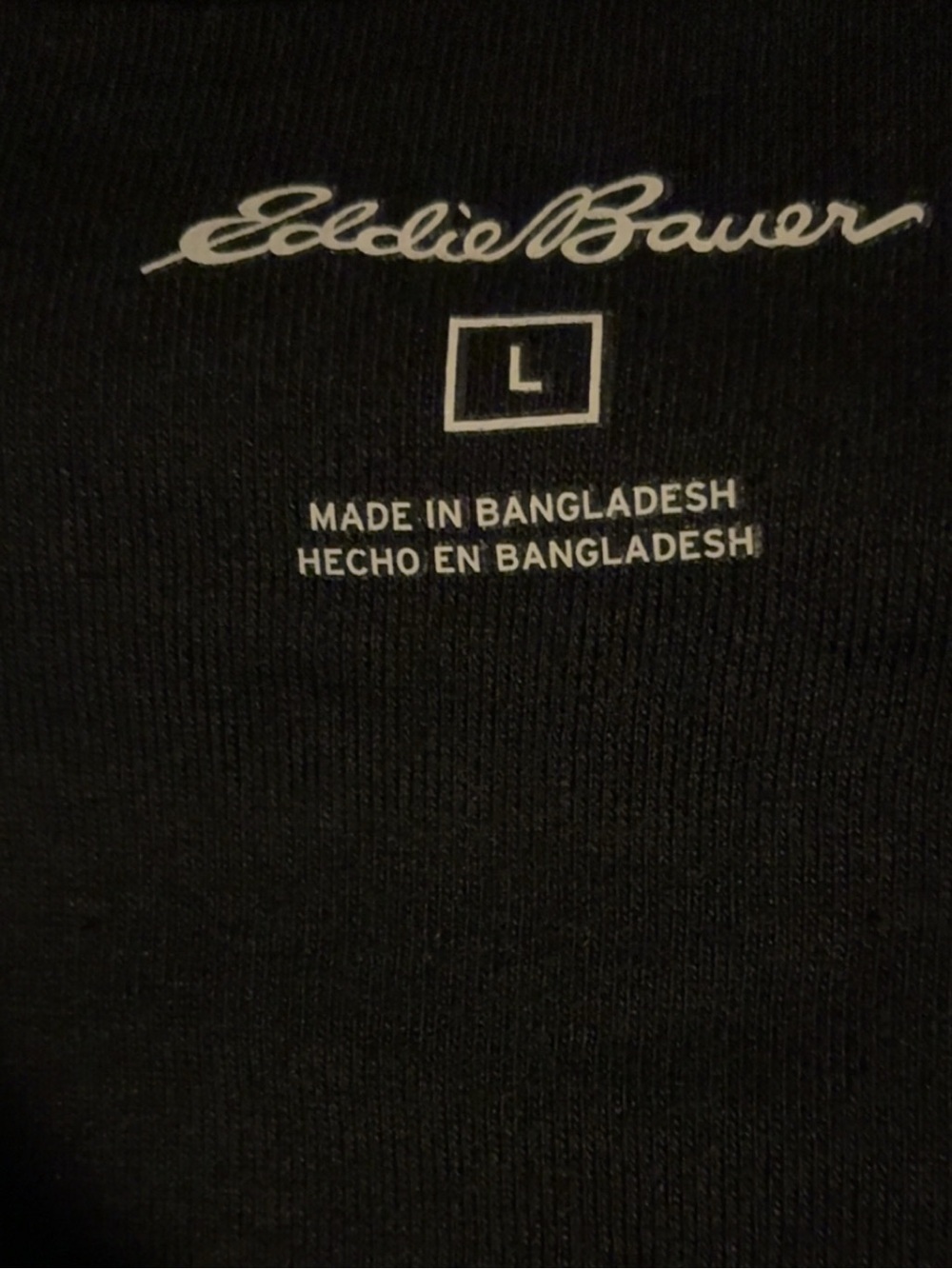 NWT Eddie Bauer Black Long Sleeve V Neck Tee Shirt Women’s Large - Picture 4 of 6